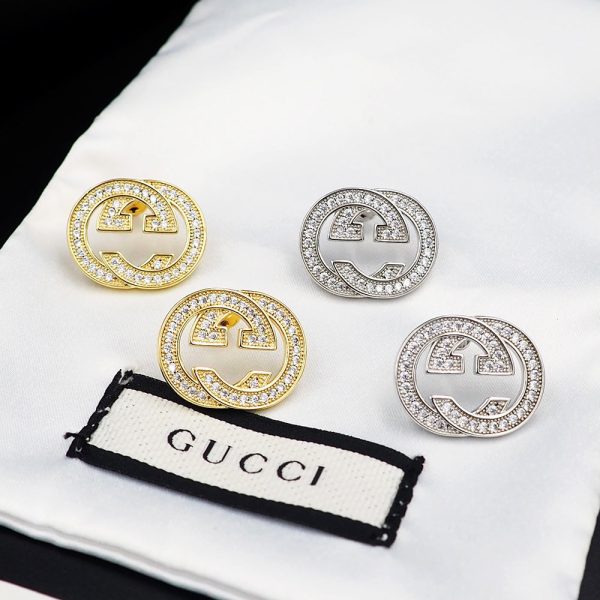 18K Double G Diamonds Earrings - 图片 2