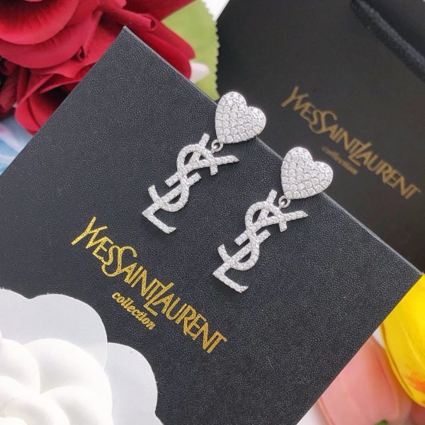 18K Saint Heart Diamonds Earrings - 图片 4