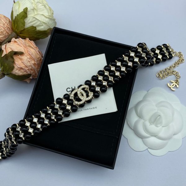 18K CC Strass Choker Necklace - 图片 5