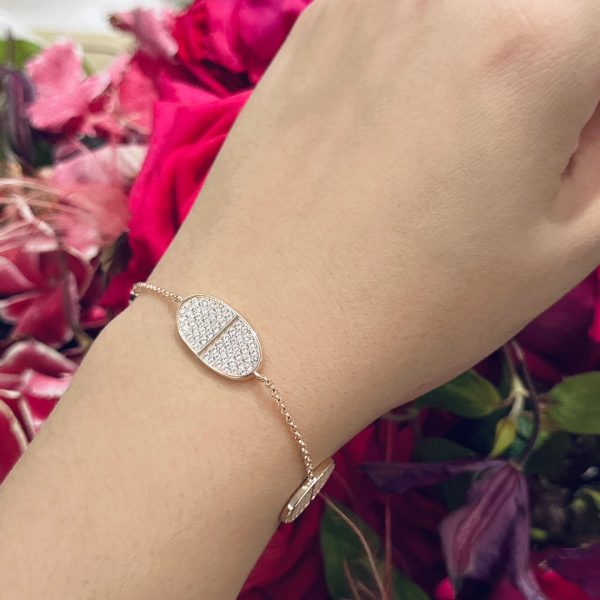 18K Chaine D'Ancre Verso Diamond H Bracelet - 图片 6