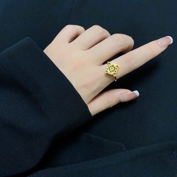 18K Anagram Single Anagram Ring - Image 2
