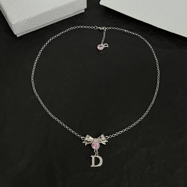 18K CD Bowknot Vintage Necklace