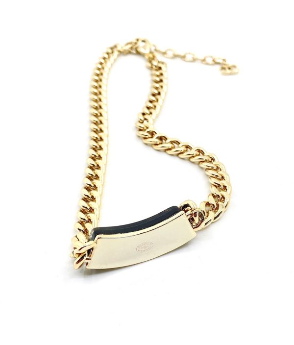 18K CC Black Logo Chain Necklace - Image 2