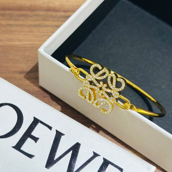 18K Anagram Pave Anagram Open Bracelet - Image 3