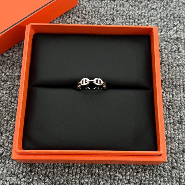 18K Chaine D'Ancre Enchainee H Ring - 图片 6