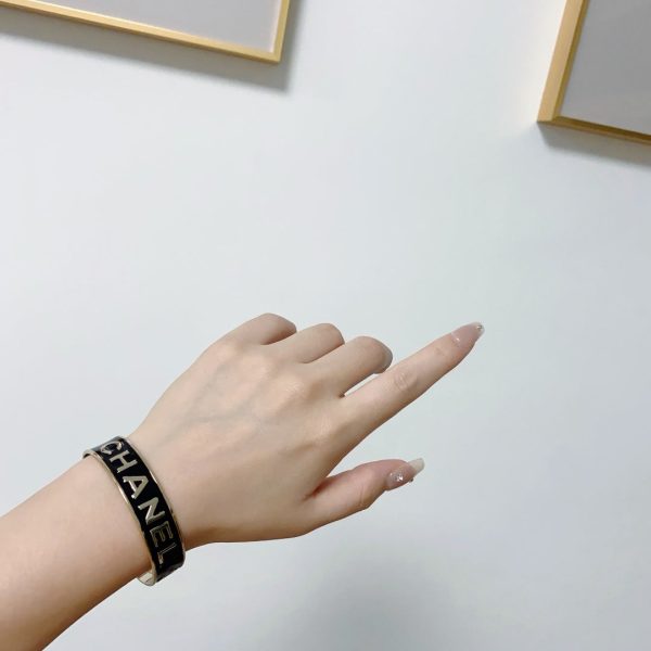 18K CC Open Wide Cuff Bracelet - Image 2