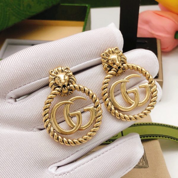 18K Double G Pendant Earrings - 图片 2