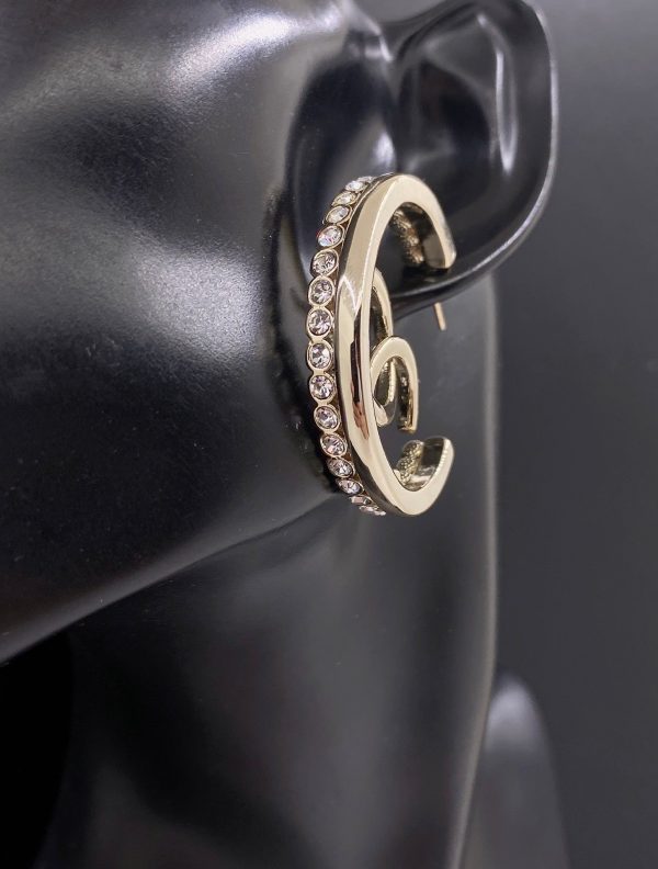 18K CC Circle Crystals Earrings - Image 2