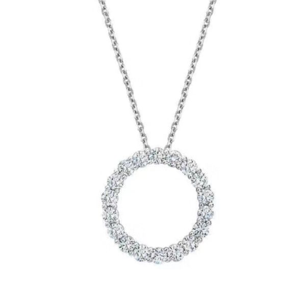 18K T Circle Diamonds Necklace