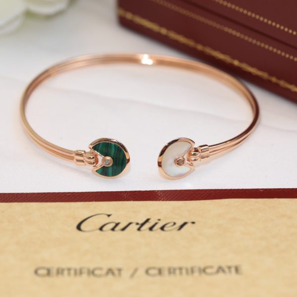 18K Malachite Pearl & Diamond Open Bracelet - 图片 2