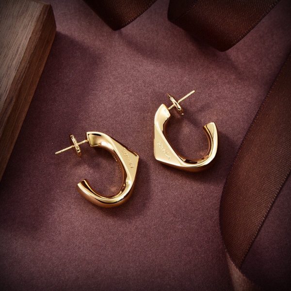 18K Pra Triangle Open Earrings - 图片 6