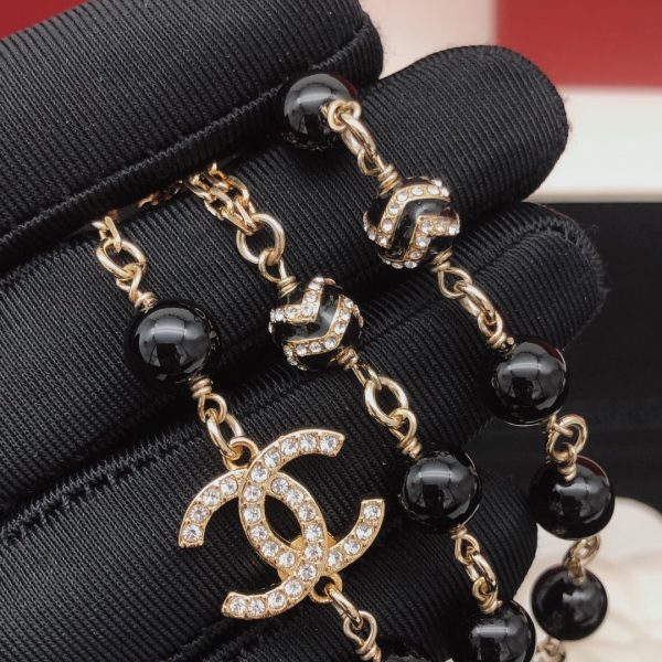 18K CC Black Pearls Necklace - Image 2