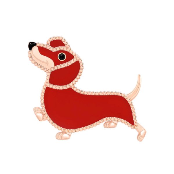 18K Lucky Animals Dachshund Clip Brooch