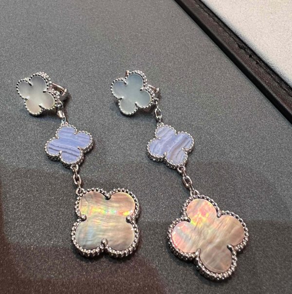 18K Magic Alhambra Three Motifs Earrings - 图片 9
