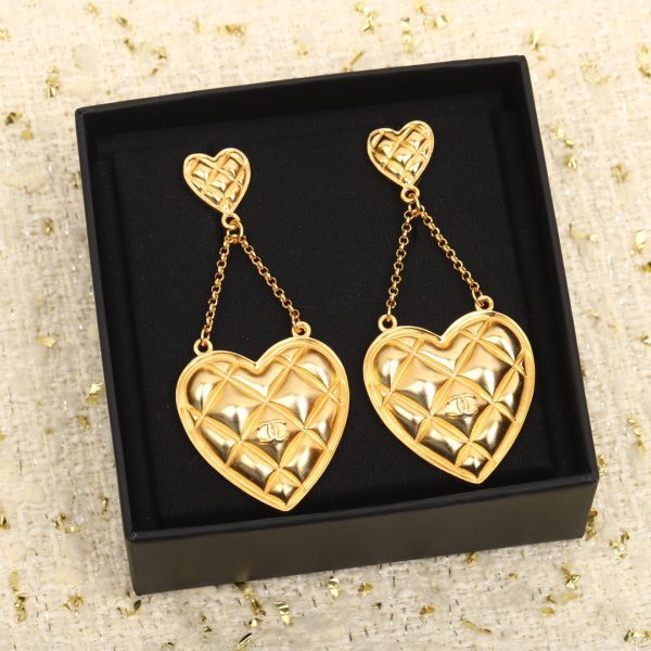 18K CC Coco Crush Heart Pendant Earrings - 图片 2