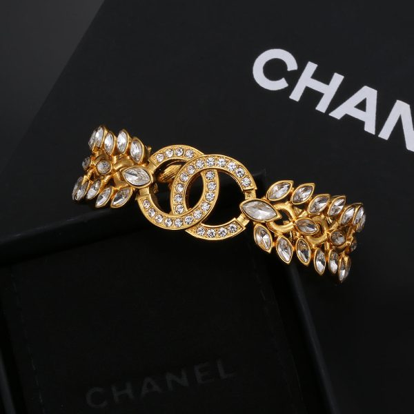 18K CC Crystals Open Cuff Bracelet - Image 4