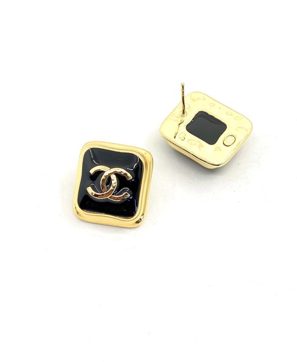 18K Square CC Earrings - 图片 3