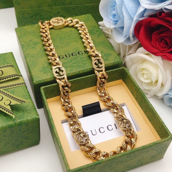 18K Double G Chain Diamond Necklace - 图片 2
