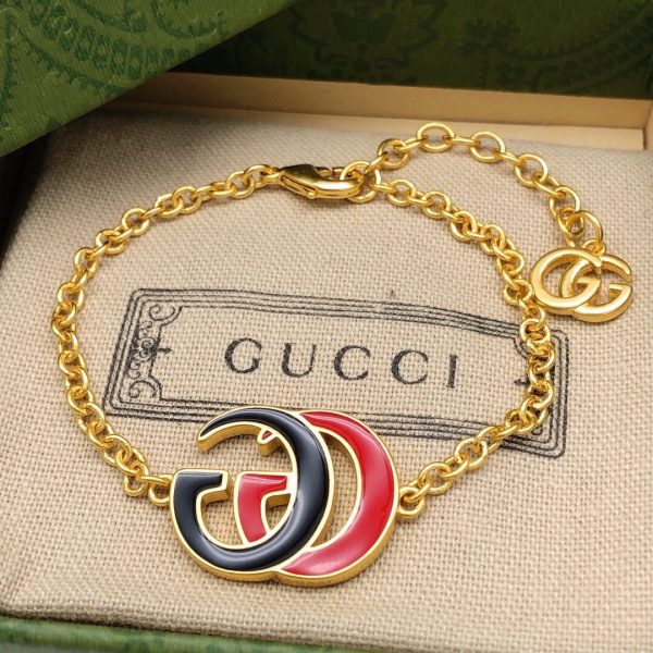 18K Double G Pink & Black Logo Bracelet - 图片 3