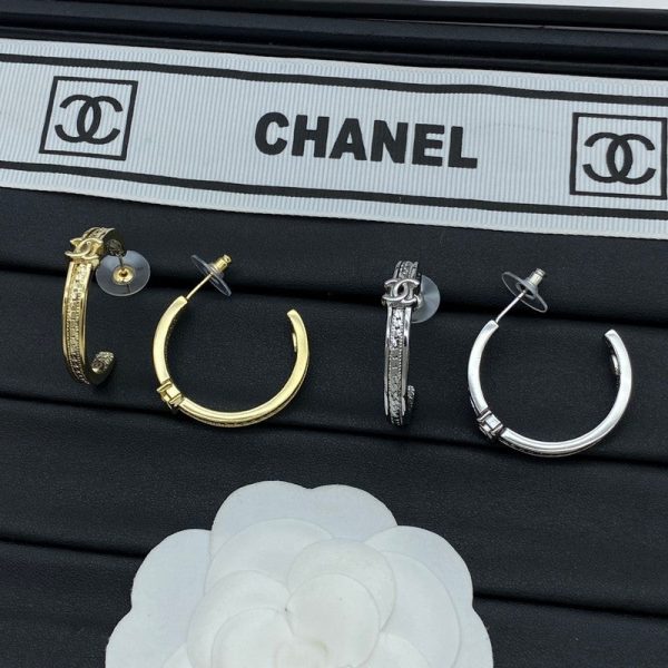 18K CC Circle Zircon Earrings - Image 2