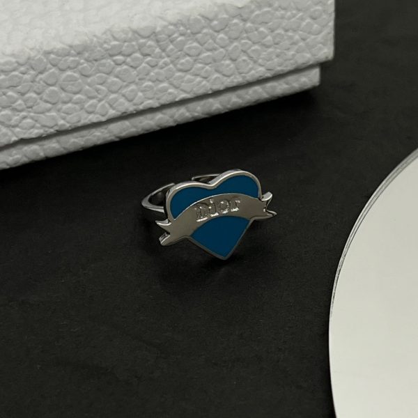 18K CD Blue Heart Ring