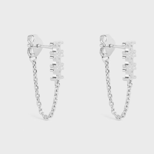 18K Triomphe Chain Earrings - Image 2