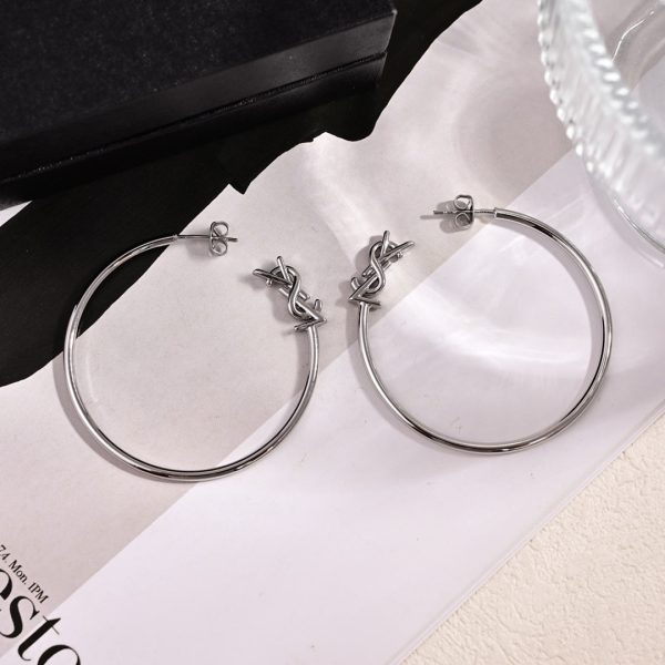 18K Saint Circle Gold Earrings - Image 2