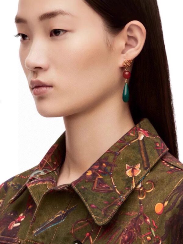 18K Anagram Color Crystals Earrings - 图片 4