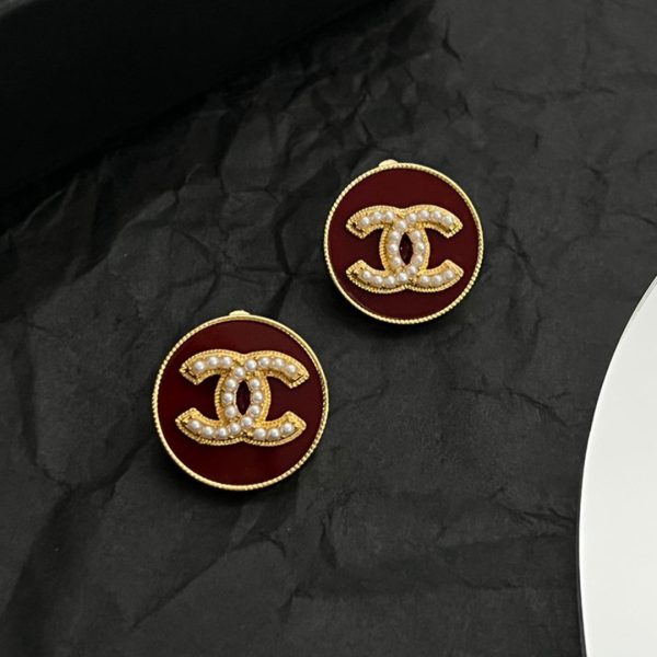 18K CC Red Earrings