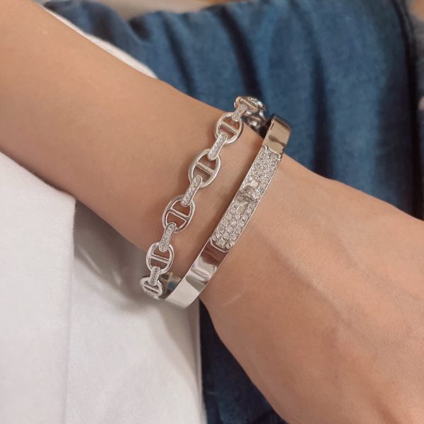 18K Kelly Double Tour Diamond H Bracelet - 图片 13