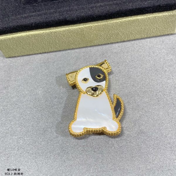 18K Lucky Animals Dog Clip Brooch - 图片 2