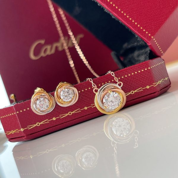 18K Trinity Earrings - Image 4