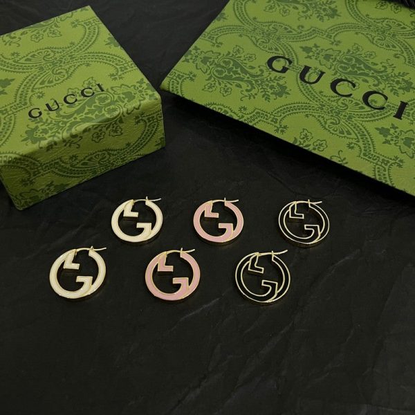 18K Double G Color Hollow Earrings - 图片 3