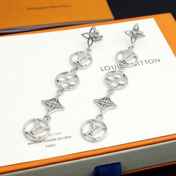 18K Louis Lace Long Earrings - 图片 5
