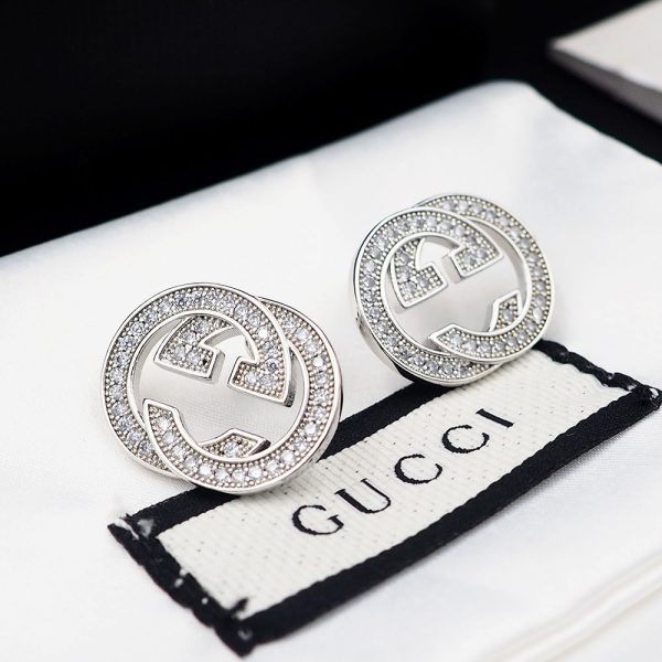 18K Double G Diamonds Earrings - 图片 3