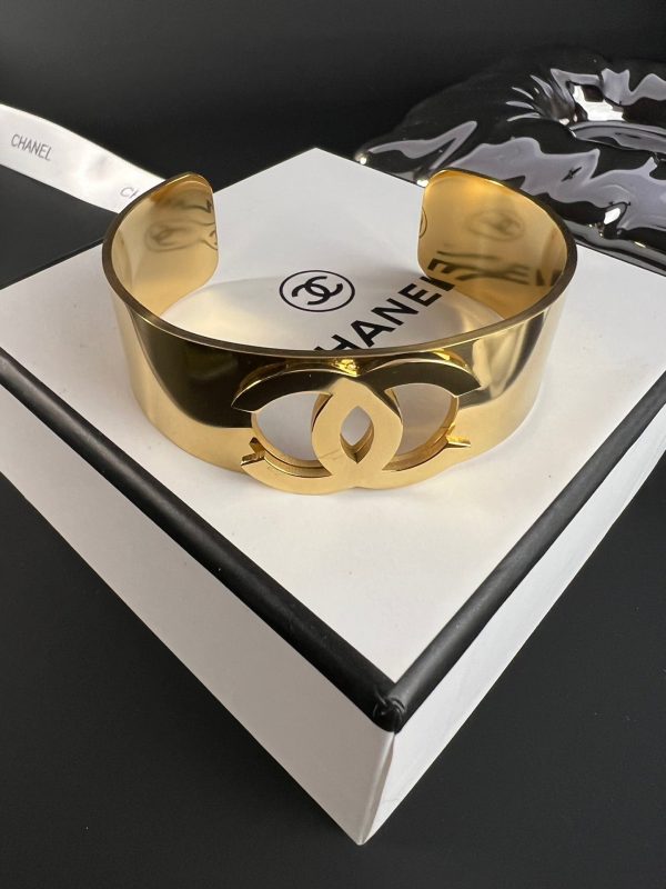18K CC Gold Cuff Bracelet - 图片 3