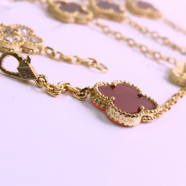 18K Vintage Alhambra 20 Motifs Long Necklace - Image 5