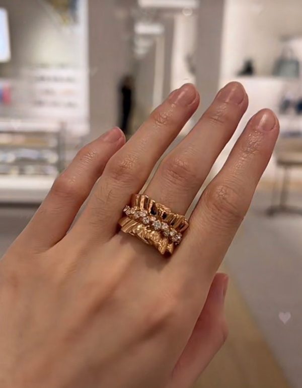 18K CD Archi Bar en Corolle Bague Ring - 图片 4