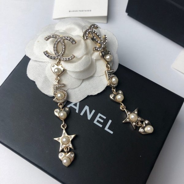 18K CC No.5 Long Earrings - 图片 3