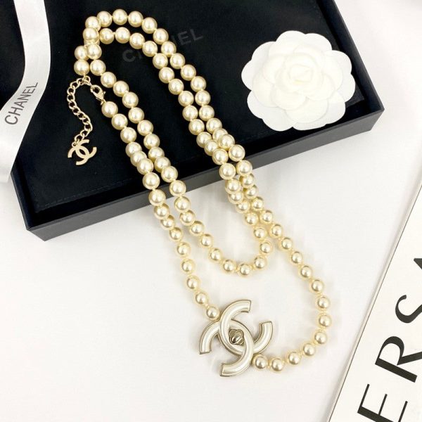 18K CC Pearl Chain Necklace - 图片 3