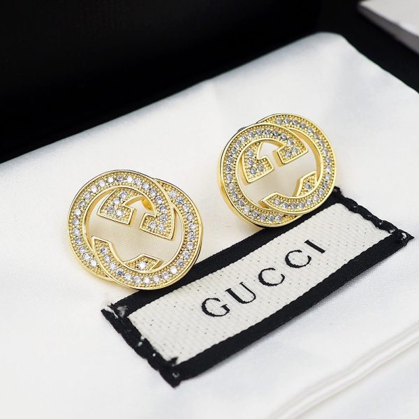 18K Double G Diamonds Earrings - 图片 3