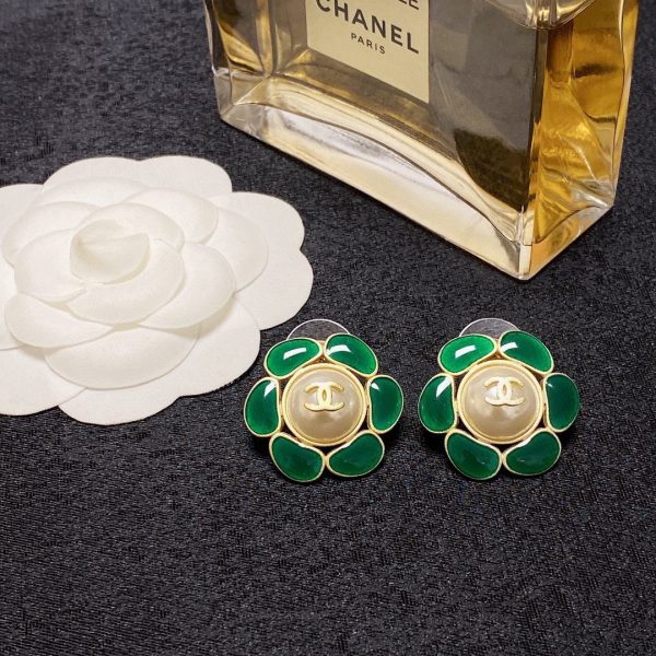 18K CC Emerald Petals Earrings - 图片 5