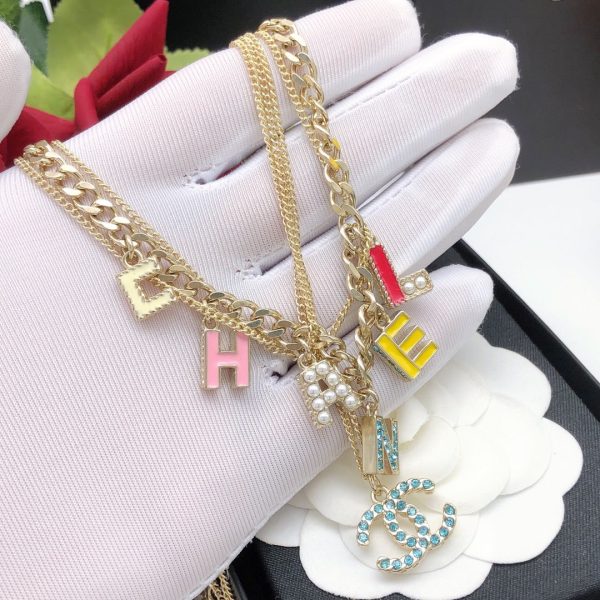 18K CC Color Typo Necklace - Image 5