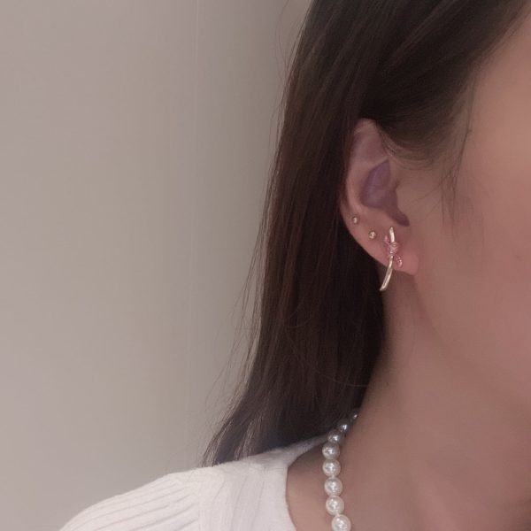 18K T Knot Pink Diamonds Earrings - 图片 5