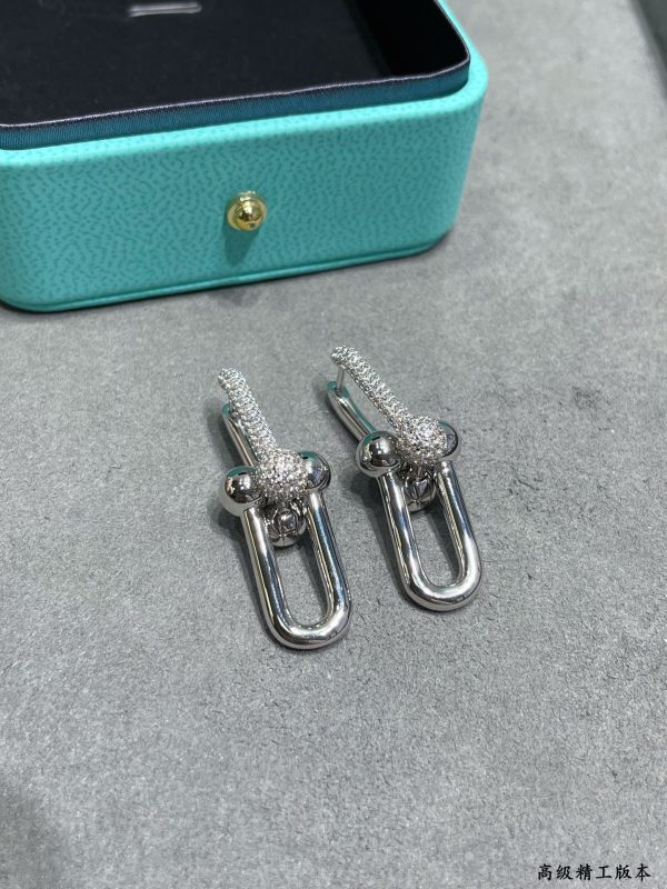 18K T HardWear Large Link Diamonds Earrings - 图片 4
