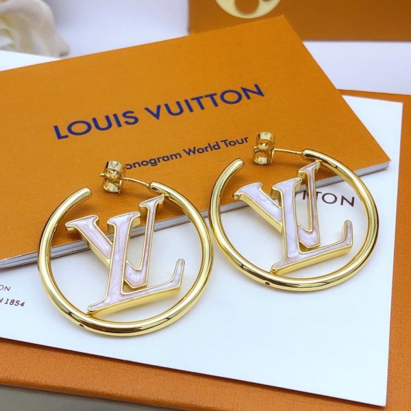 18k Louis Louise Hoop Pearls Earrings - 图片 4