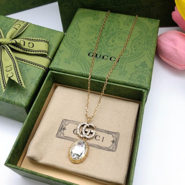 18K Double G Crystal Necklace - 图片 2