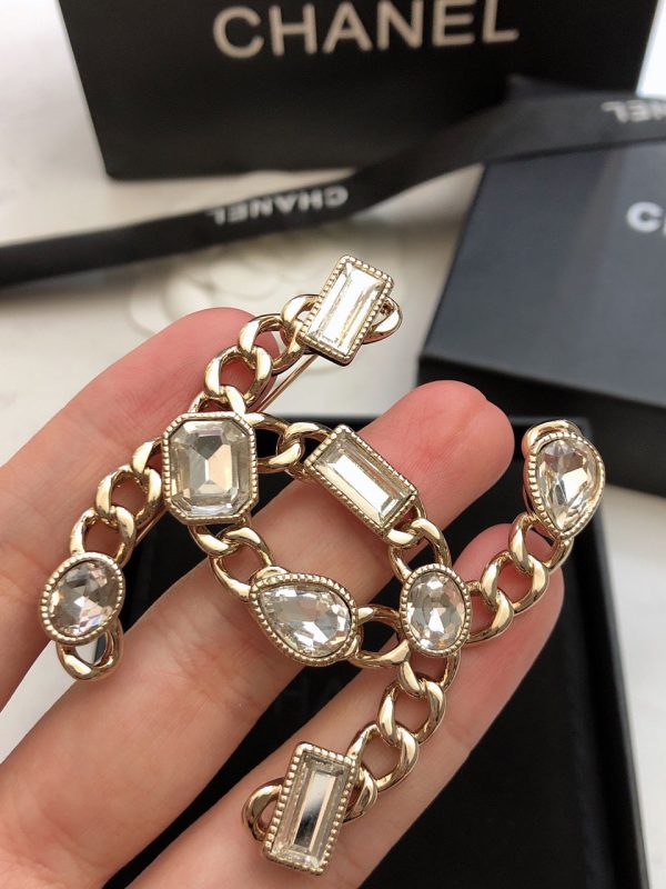 18K CC Crystals Strass Brooch - 图片 3