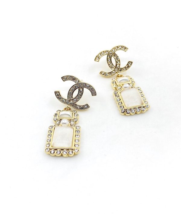 18K CC Perfume Bottle Earrings - 图片 3