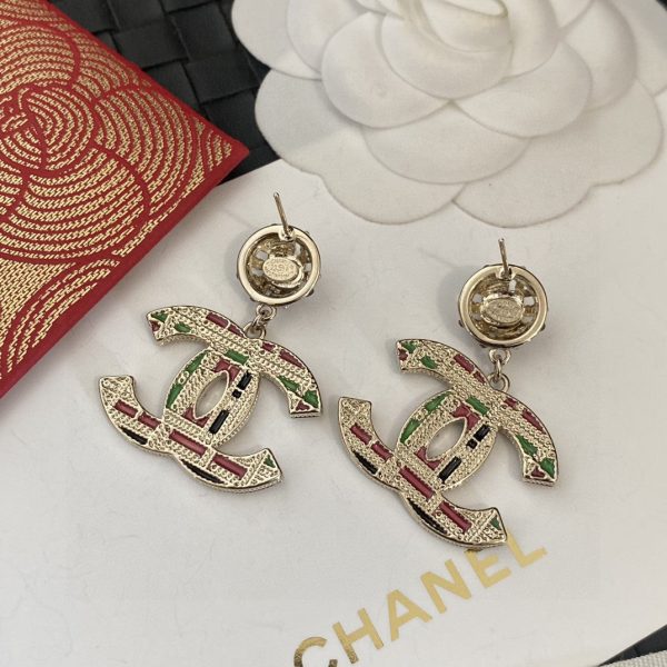 18K CC Multi-Color Crystals Earrings - 图片 3